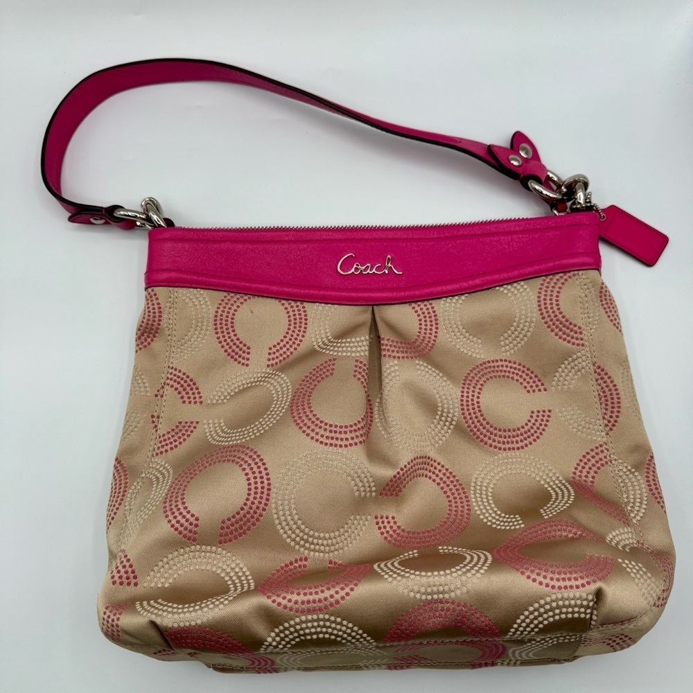 Coach Ashley Signature Op Art Shoulder Bag | Good Used Condition - Picture 3 of 12